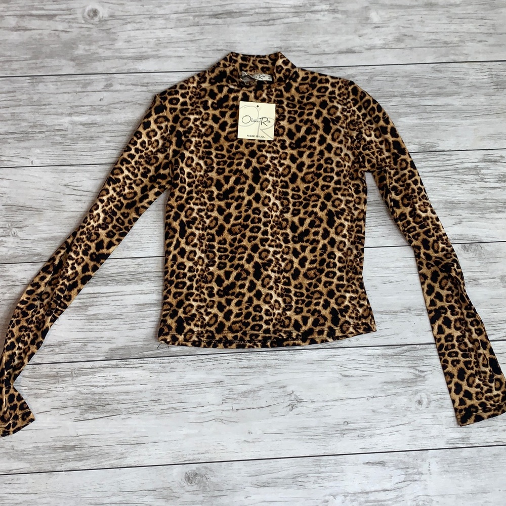 Olivia Rae Animal Print Top Size XS NWT